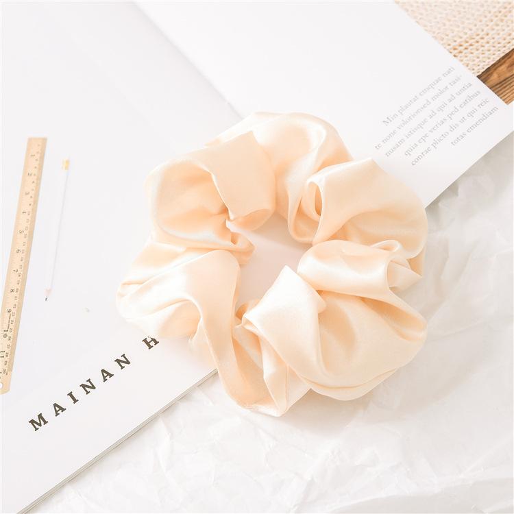 More Face Mulberry Silk Large Scrunchies Rubber Bands Hair Ties Gum Elastics Ponytail Holders For Women Girls Colors Shipped Randomly