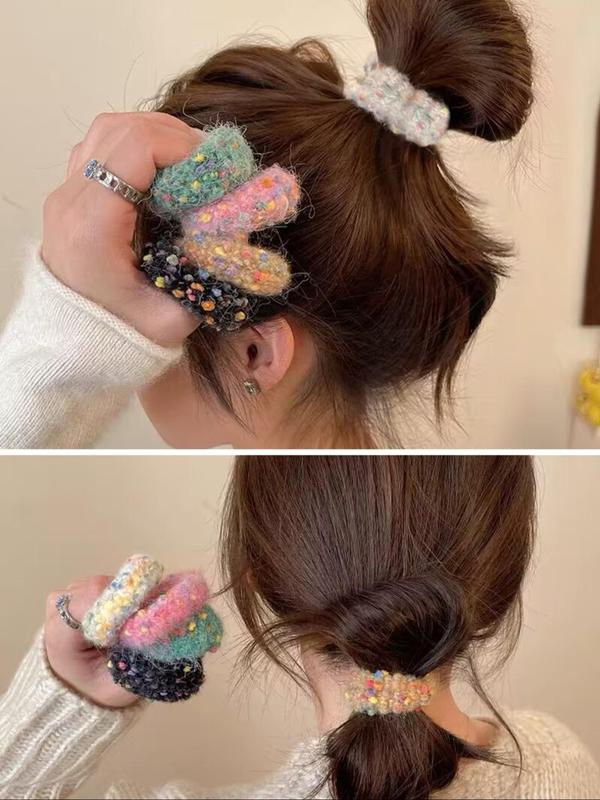 High Elasticity Hair Tie, Bow Decor Hair Tie, Hair Accessories for Women & Girls, Minimalist Headwear Suitable for Thick Hair