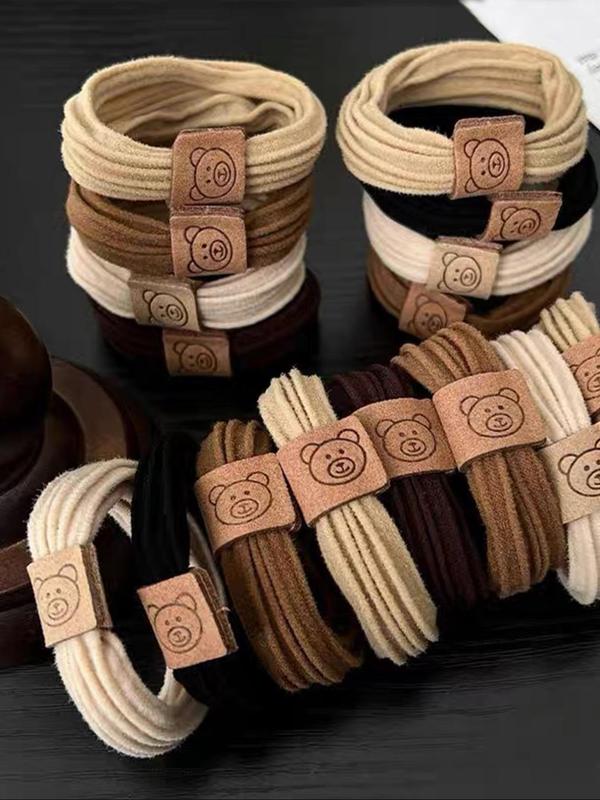 High Elasticity Hair Tie, Bow Decor Hair Tie, Hair Accessories for Women & Girls, Minimalist Headwear Suitable for Thick Hair