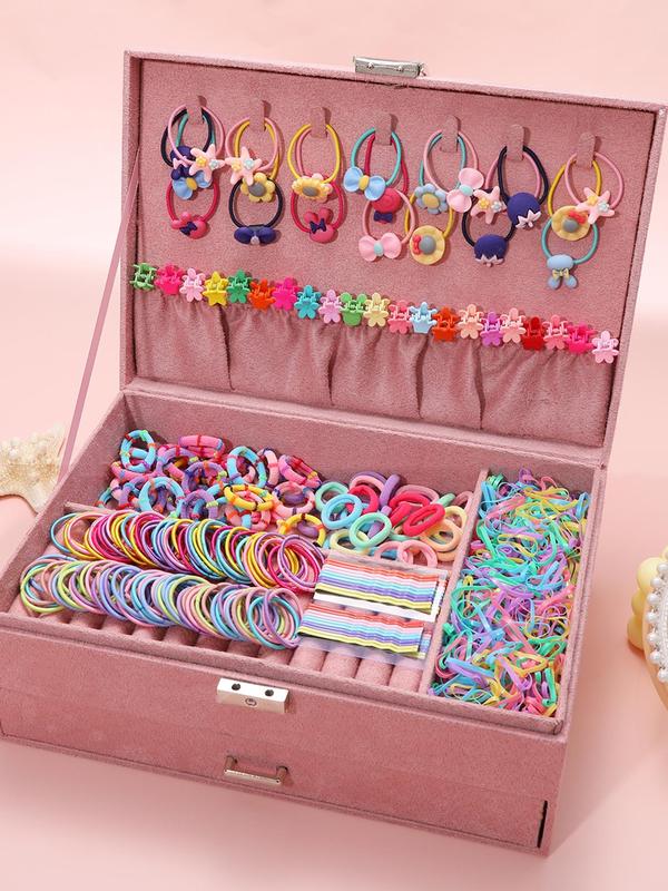Women's Colorful Hair Accessories Set, Including Bow & Flower & Starfish & Rabbit Decor Hair Ties, Hair Claws, Hair Pins, Cute Hair Accessories for Women
