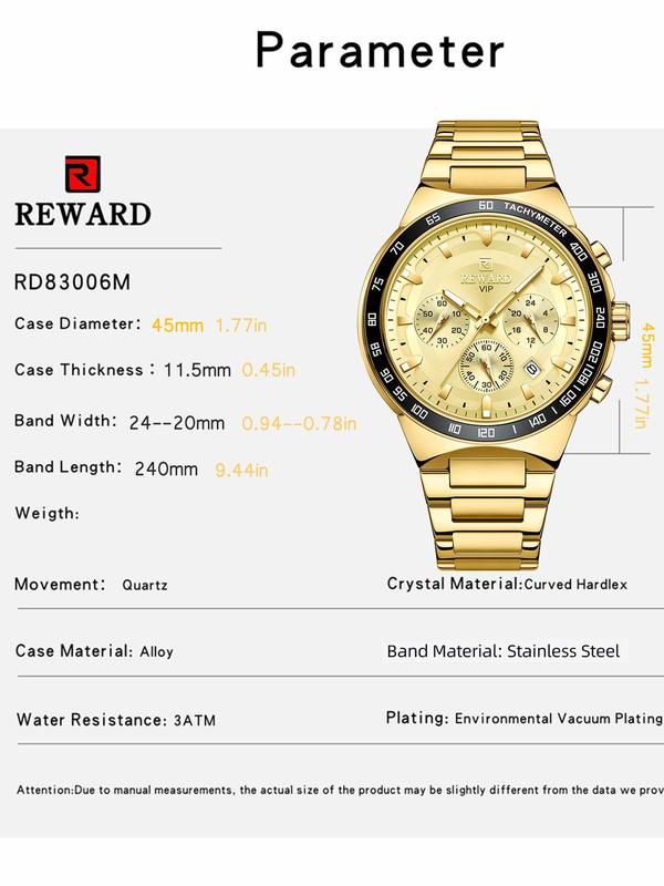 Men's Business Fashion Round Dial Analog Quartz Watch for Summer, Casual Waterproof Watches for Men with Glow in The Dark Design, Trendy All-match & Exquisite Watch for Birthday Gifts with Box