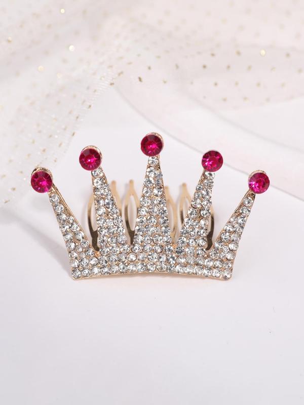 Rhinestone Crown Decor Hair Comb for Wedding, Elegant Bridal Headwear for Wedding Bridal Party Formal Occasions, Fashion Hair Accessories for Women