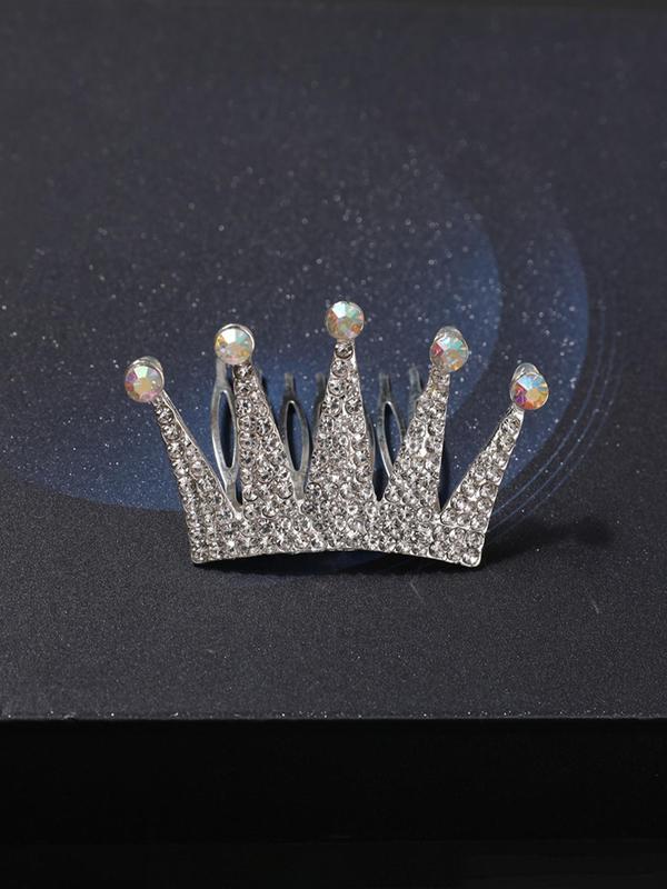 Rhinestone Crown Decor Hair Comb for Wedding, Elegant Bridal Headwear for Wedding Bridal Party Formal Occasions, Fashion Hair Accessories for Women