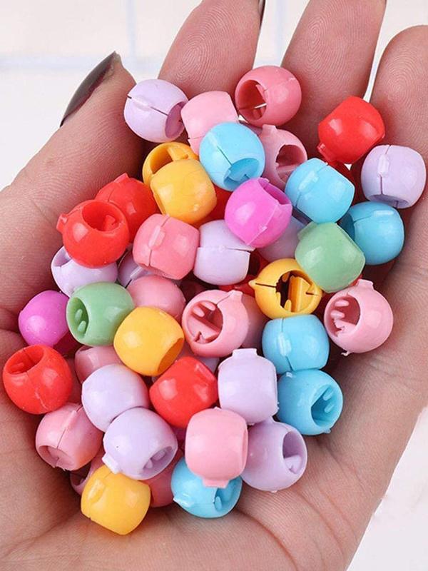 100pcs Mixed Color Round Design Fashionable Small Hair Clip for Daily Life, Casual Simple Plain Color Hair Clips, Fashion Hair Accessories for Women & Girls