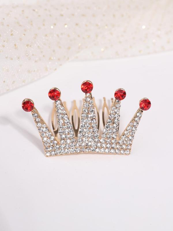 Rhinestone Crown Decor Hair Comb for Wedding, Elegant Bridal Headwear for Wedding Bridal Party Formal Occasions, Fashion Hair Accessories for Women