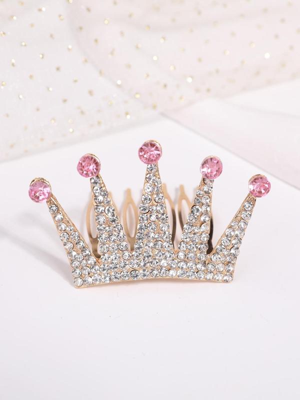 Rhinestone Crown Decor Hair Comb for Wedding, Elegant Bridal Headwear for Wedding Bridal Party Formal Occasions, Fashion Hair Accessories for Women