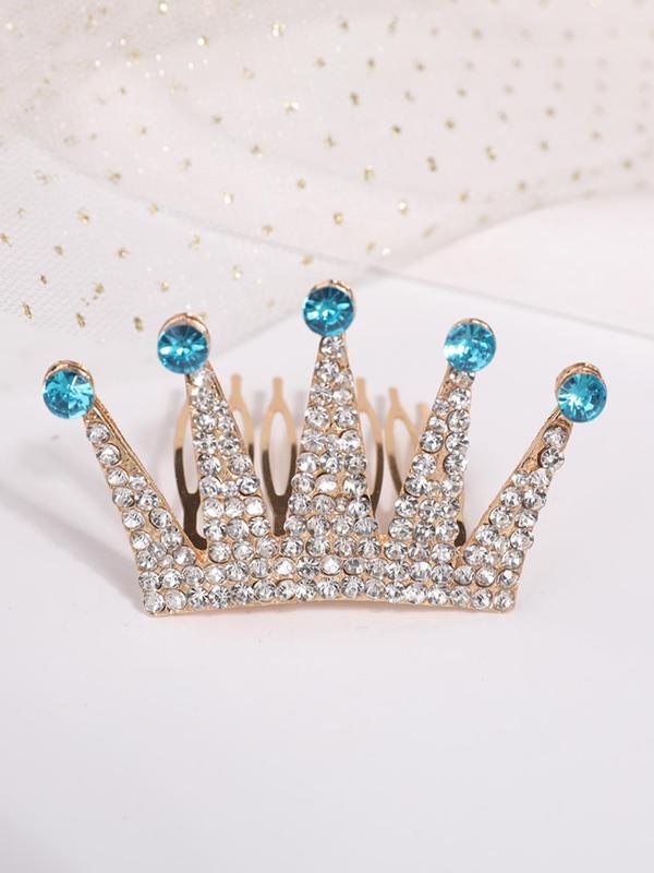 Rhinestone Crown Decor Hair Comb for Wedding, Elegant Bridal Headwear for Wedding Bridal Party Formal Occasions, Fashion Hair Accessories for Women