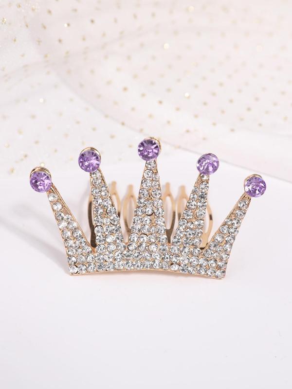 Rhinestone Crown Decor Hair Comb for Wedding, Elegant Bridal Headwear for Wedding Bridal Party Formal Occasions, Fashion Hair Accessories for Women