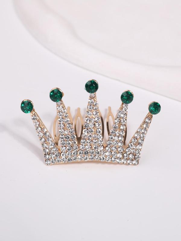Rhinestone Crown Decor Hair Comb for Wedding, Elegant Bridal Headwear for Wedding Bridal Party Formal Occasions, Fashion Hair Accessories for Women