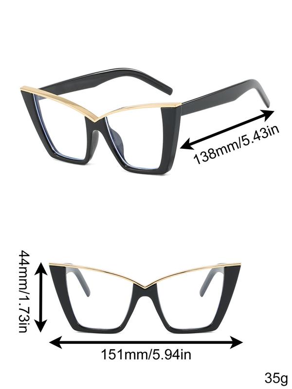 Women's Street Style Full Rim Eyeglasses for Everyday Use, Basic Cat Eye Frame Eyeglasses for Women & Girls, Fashion Vintage Accessories for Daily Use