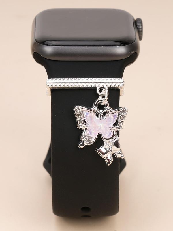 Rhinestone Decorated Butterfly Design Watch Band Decoration, Fashionable Watch Band Accessories for Women & Girls, Trendy All-match & Exquisite Watch Accessories