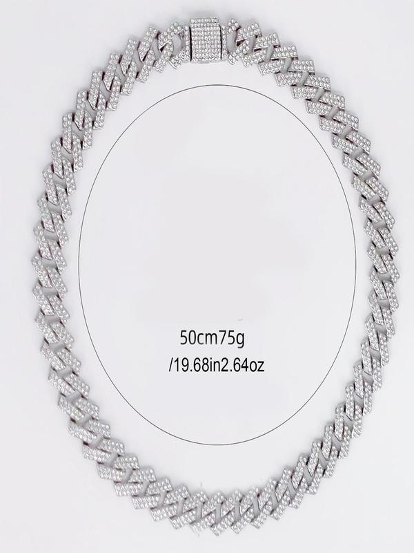Men's Business Rhinestone Decor Watch & Chain Bracelet & Necklace, Fashion Watch Set for Party, Daily Clothing Decor, Trendy Exquisite Watch Set for Gift