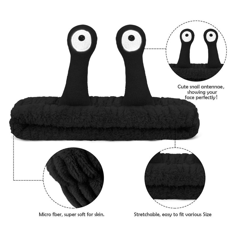 Cute Snail Design Hair Band & Wristband Set, 3 Counts set Soft Plush Hair Band & Wristband, Face Washing Makeup Band, Skincare Tools for Women