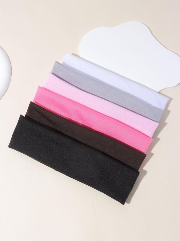 Women's Solid Color Elastic Hair Band for Galentineday Outfit, Sporty Sweat Absorbing High Stretch Hair Band for Yoga Gym Workout Running, Simple Hair Accessories for Daily Used