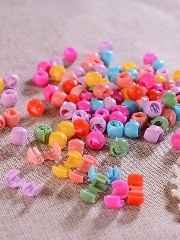 100pcs Mixed Color Round Design Fashionable Small Hair Clip for Daily Life, Casual Simple Plain Color Hair Clips, Fashion Hair Accessories for Women & Girls
